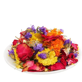 Kleintierblüte Bettwäsche - natürliche getrocknete Hamsterblumen Mix | Kaninchenlebensraumdekor, Geruchskontrolle für Rennmak -Bettwäsche, sichere Blumenmischung für Meerschweinchen, Chinchilla,