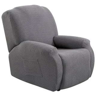 Sesselhusse Sesselbezug Stretchhusse, Relaxsessel Komplett für Liege Sessel, Rosnek, mit Strukturoptik grau