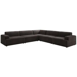 Luxusbetten24 Sofa Designer Sofa Monza Wohnlandschaft L XXL, in Samt braun