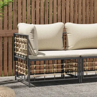 teenpull Polyrattan Loungesofa grau/beige inkl. Kissen 364130