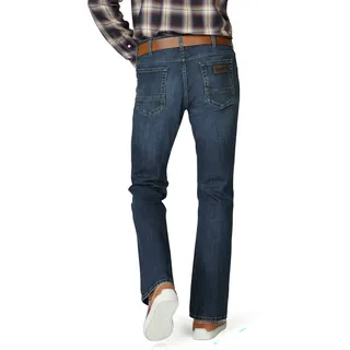 Bootcut-Jeans WRANGLER "Jacksville" Gr. 44, Länge 32, blau (broken, arrow) Herren Jeans Bootcut