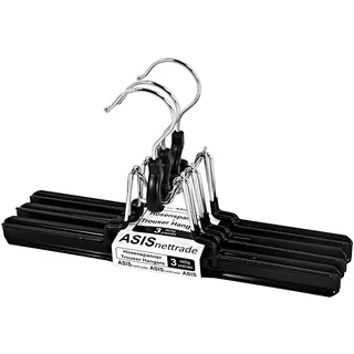 DIES&DAS 3 Stk. Hosenspanner Metall Schwarz kunststoffummantelt PVC Beschichtung mit Filzeinlage rutschfest 26 cm Hosenbügel Hosenklammer Hosenspannbügel Spannbügel Kleiderbügel Kleiderspanner Klammerbügel Hosenhalter Hosenklemmbügel Gadrobenbügel Holzbügel Hosenstange Rockkerben Drehbarer Harken