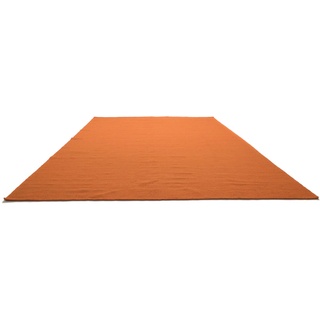 Wollteppich MORGENLAND "KELIM FANCY UNI" Teppiche Gr. B/L: 200 cm x 300 cm, 7 mm, 1 St., orange Schurwollteppiche