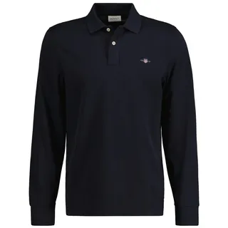 GANT REG Shield LS Pique Rugger schwarz L