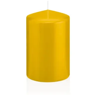 Wiedemann Kerzen Große Stumpenkerzen Dotter Gelb Ø 80 x 130 mm, 6 Stück, 59 Brenndauer