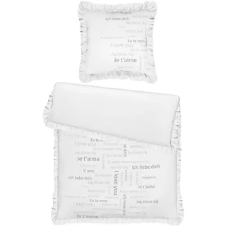 Esposa Wendebettwäsche, Schwarz, Weiß, Textil, Schriftzug, 135x200 cm, pflegeleicht, schadstoffgeprüft, Schlaftextilien, Bettwäsche, Bettwäsche, Wendebettwäsche