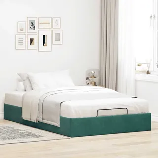 Stabli Ottoman-Bett ohne Matratze Dunkelgrün 120x200cm Samt - DE726184 - Klassische BettenJugendbett Tagesbett - Grün