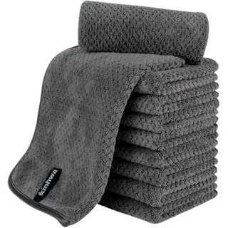 luxuskollektion Mikrofaser Gästehandtuch 30 x 50 cm Dunkelgrau