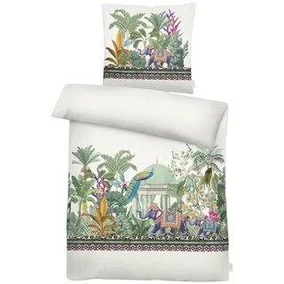 APELT Karma Gots Elefantenfamilie Beige 135 x 200 cm + 2 x 80 x 80 cm