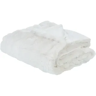 Beliani SALKA Kuscheldecke 200 x 220 cm Weiß