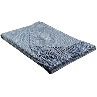Wohndecke Decke Wohndecke Plaid Kuscheldecke Tagesdecke PALMERA, STTS blau
