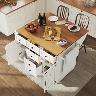 Küchenwagen Klappbar Mit Stauraum, Multifunktionaler Servierwagen Als Ausziehtisch Für Küche Und Esszimmer, Weiß