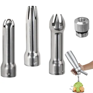 3Er Sahnespender Ersatzteile,Für Sahnespender-Ersatztüllen,Edelstahl Tüllen | Spritztüllen Set Für Tüllen-Set Universal-Sahnespender-Ersatztüllen Fur Sprühen Von Sahne,Cremes,Desserts,Espuma Uvm