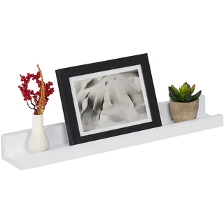 Relaxdays Bilderleiste Wandregal 48 x 0 x 0 cm Weiß