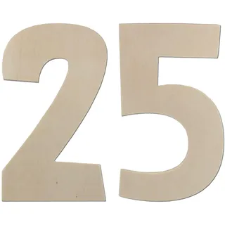 Deko Zahlen - Geburtstagsdeko 25. Geburtstag aus Holz - Ideale Geburtstag Geschenkideen oder als Party Tischdeko (45 cm)