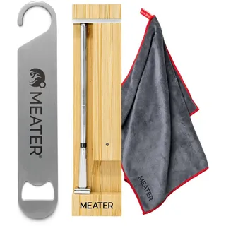 MEATER Pro Bundle: Smartes kabelloses Fleischthermometer mit integriertem WLAN, Mikrofasertuch in limitierter Auflage und Flaschenöffner | Hohe Reichweite zum Grillen, Räuchern, Braten und BBQ