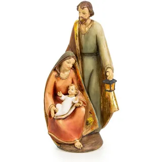 Logbuch-Verlag Krippen-Zubehör Weihnachtskrippe Heilige Familie - Maria Josef Jesus 19,5 cm braun|rot
