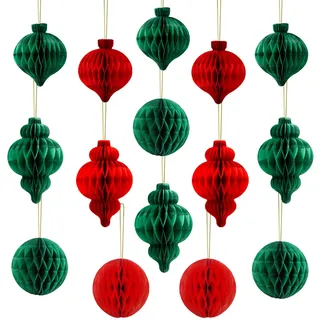 Syoulin-15 Stück Weihnachtsdeko , Tischdeko Weihnachten/Deko Weihnachten - Papier Weihnachtsbaum Deko, Weihnachtskugeln - Weihnachtsdeko Innen, Weihnachtsdeko Tisch , Christmas Decorations