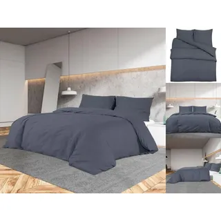 vidaXL Bettwäsche-Set Anthrazit 155 x 220 cm + 80 x 80 cm