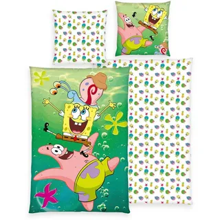 Sponge Bob Bettwäsche Sponge Bob, Renforcé, 2 teilig, Wendebettwäsche bunt|grün