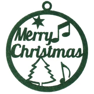 mugesh Weihnachtsbaumkugel Weihnachtskugel Filz "Merry Christmas", für Musiker grün