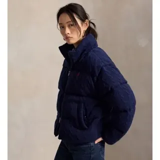 Polo Ralph Lauren für Damen. 211A10457002 Wattierte Jacke aus marineblauer Wolle und Kaschmir (L), Lässig