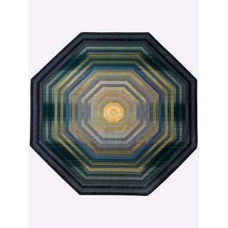 Teppich HEINE HOME Teppiche Gr. B/L: 200 cm x 280 cm, 10 mm, 1 St., bunt (grau, grün, blau) Kurzflorteppich Teppich Webteppich Flachgewebeteppich Esszimmerteppiche Teppiche