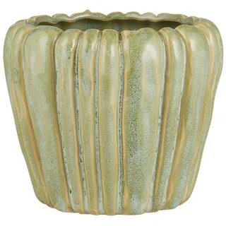 IB Laursen Blumentopf mit Rillen Keramik, Höhe 8, Ø 9.5 cm, Grün