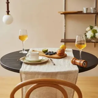 Tischläufer Leinen 40x180cm Beige Öko-Tex 100 Französischer Flachs