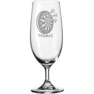 Leonardo Bierglas mit Gravur - Darts - Personalisiert mit Namen - Biertulpe als Geschenk - Geschenkidee für Männer - Geschenke für Papa zum Vatertag - 280 ml