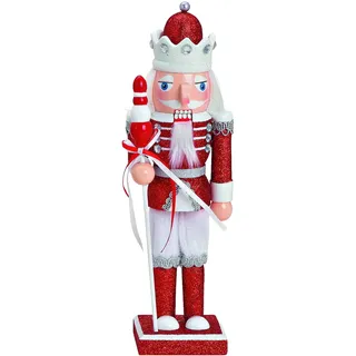 Nussknacker König Holz Deko Figur Weihnachtsdeko Skulptur Holznussknacker Krone