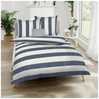Traumschlaf College Gestreift Blau 200 x 200 cm + 2 x 80 x 80 cm