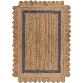Flair Rugs Grace aus Jute Juteteppich 160 x 230 cm Beige/Grau