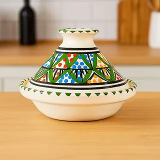 Mini Tajine Ethnisches Gewürzregal aus Keramik Terracotta Tunesien - handwerkliche Eleganz für die Küche Durchmesser 13 cm 1507251403 Marokko Tunesien ethnisch der Welt