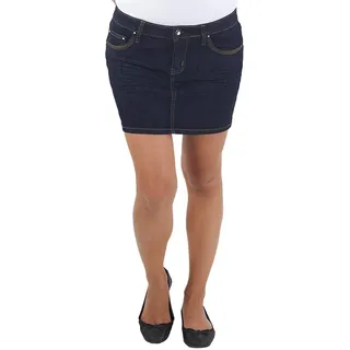 Damen Jeans Minirock Mini Rock Jeansrock Sommerrock Hüftrock Stretch XS/34 - XS