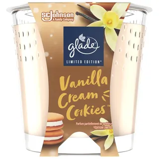 Glade Duft-Kerze im Glas Vanilla Cream Cookies, bis zu 27 Stunden Brenndauer, 6er Pack (6x112g)