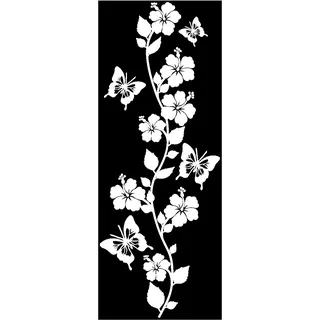Samunshi® Blumenranke Wandtattoo lang 27 x 70cm weiß