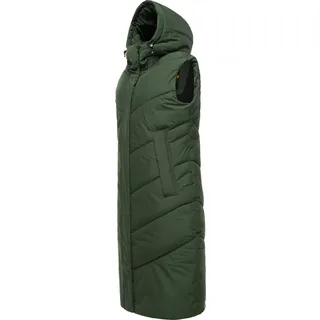 Steppweste RAGWEAR "Suminka Vest", Damen, Gr. XL (42), grün (olivgrün), Außenmaterial: 100% Polyester. Innenfutter: 100% Polyester. Wattierung: 100% Polyester, gerade knielang, hoch geschlossener Ausschnitt, Westen Steppweste, Wasserdichte, lange Damen Winterweste