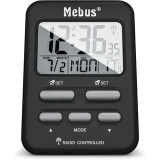 Mebus Funkwecker digital - schwarz