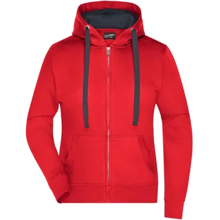 James & Nicholson Kapuzenjacke Sweatjacke Rot XL