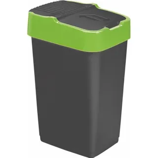 Heidrun EUROPL Schwingdeckeleimer 60 l Schwarz