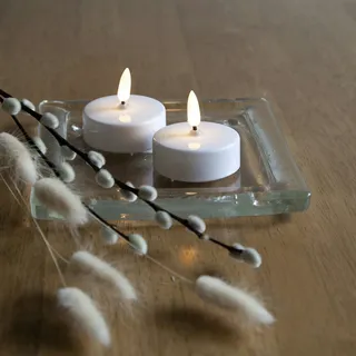 MARELIDA LED Maxi Teelichter flackernde 3D Flamme - Batteriebetrieb - Timer D: 5,8cm 2er Set