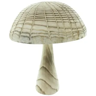 Home-trends24.de Dekofigur Pilz Deko Figur Herbstdeko Herbst Natur 35 Hoch XXL beige