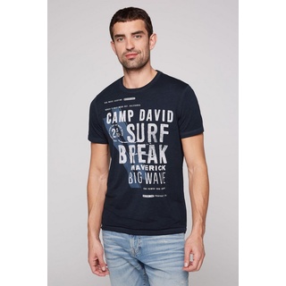 CAMP DAVID T-Shirt in vorgewaschner Optik blau L