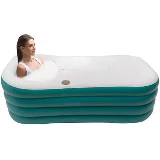 Aufblasbare Badewanne, Inflatable Badewanne, aufblasbar zum Hause SPA Badewanne, Faltbare Mobile Badewanne für Erwachsene oder Kinder, tragbar Bathtub für Badesauna PVC Spa Bad, Grün