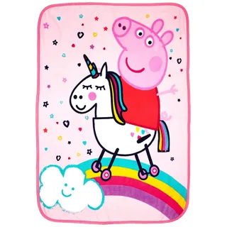Franco Peppa Pig Kinder-Bettwäsche, superweich, Mikro-Raschel-Überwurf, 116,8 x 152,4 cm, Drucke können variieren