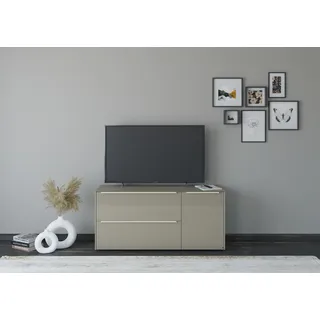 Set One by Musterring Lowboard 137 cm Grau/Braun Glas/Holzwerkstoff