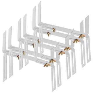 BigDean Blumenkastenhalter H-Form 6 Stück weiß