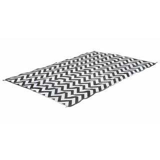 Picknickdecke Outdoor-Teppich Chill mat Wave 2x1,8 m M Schwarz und Weiß, Bo-Camp schwarz 200 cm x 180 cmvidaXL