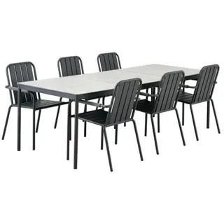 Brafab Nox-Innes Sitzgruppe 2 Aluminium anthrazit 9-teilig